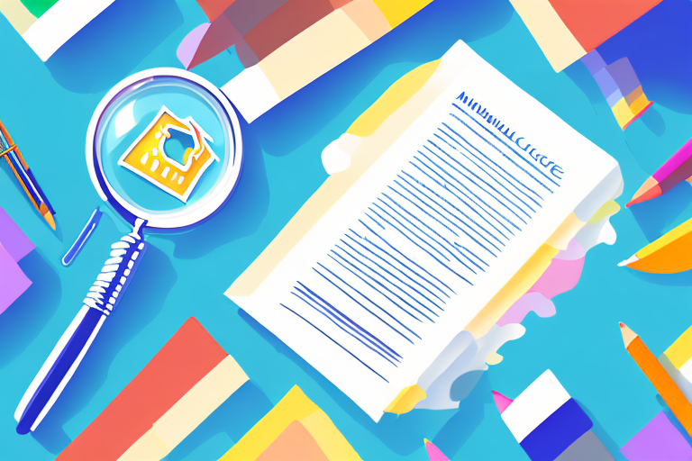 A colorful insurance policy document with a magnifying glass hovering above it